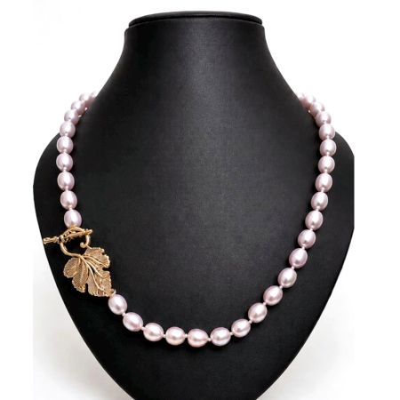 Handcrafted Pink Freshwater Pearl Toggle Necklace